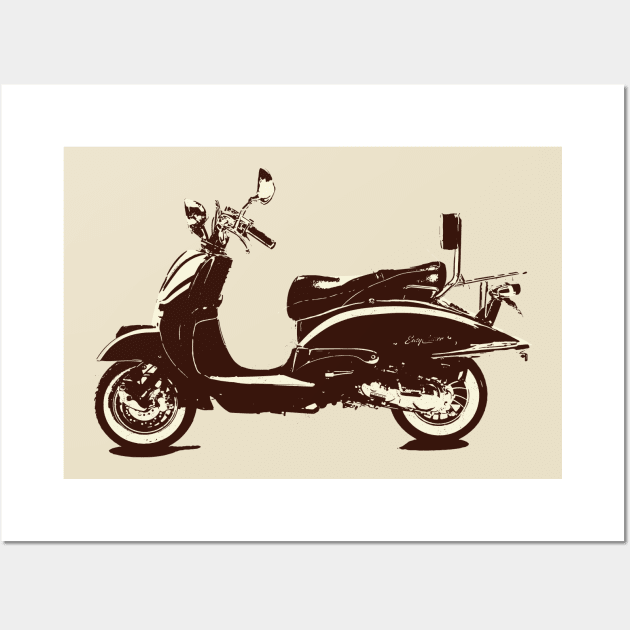 Retro Vintage Scooter Wall Art by YTdesign